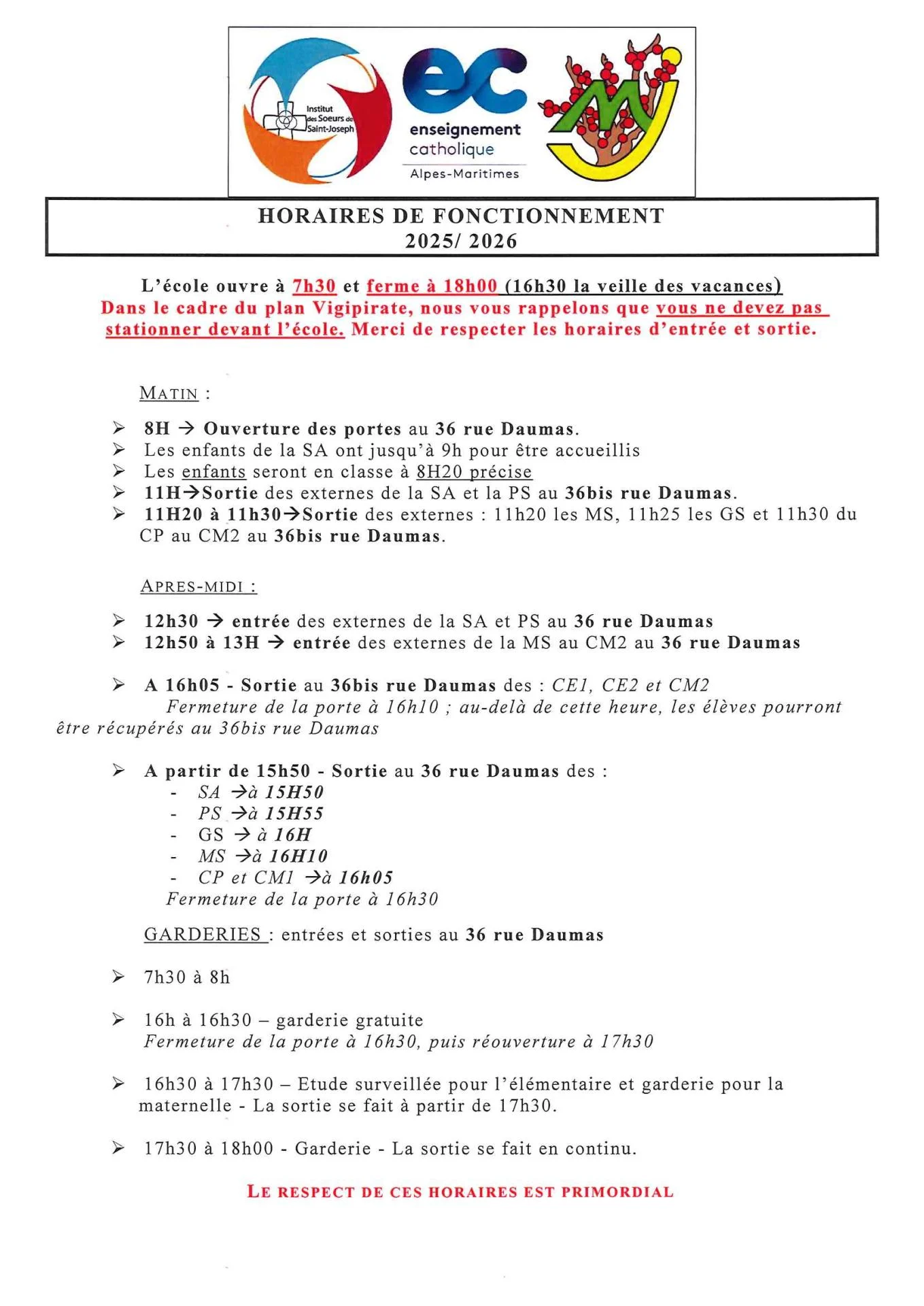Horaires2025 2026