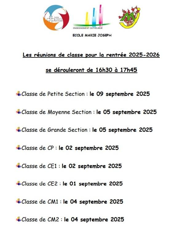 Reunions de rentree 1